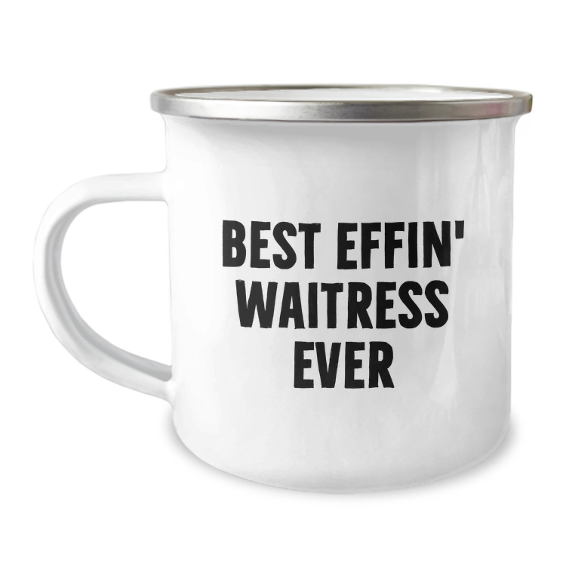 Funny Waitress Gifts for Women - Best Effin' Waitress Ever Camping Mug - Unique Christmas Unique Gift for Coworkers, Friends, or Family - Image 1
