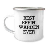 Load image into Gallery viewer, Funny Warden Enthusiast Gifts for Men, Camping Mug Best Effin&#39; Warden Ever - Image 1
