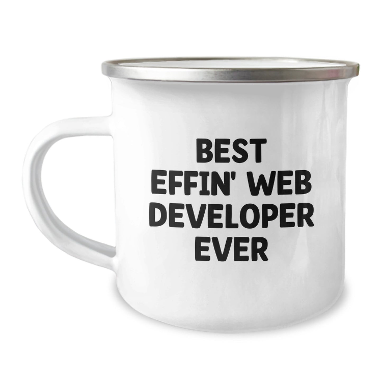 Funny Web Developer Gifts from Friends - Best Effin' Web Developer Ever Camping Mug for Men - Unique Christmas Memorable Presents for Web Developers - Image 1