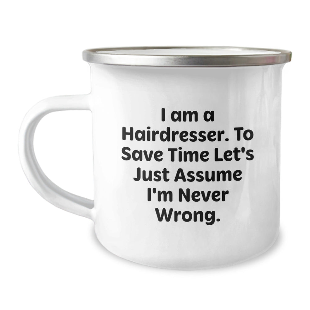 Funny Gifts for Hairdresser Friends and Family, Christmas Unique Camping Mug, I Am A Hairdresser Mugs, Perfect for Coworkers - Image 1