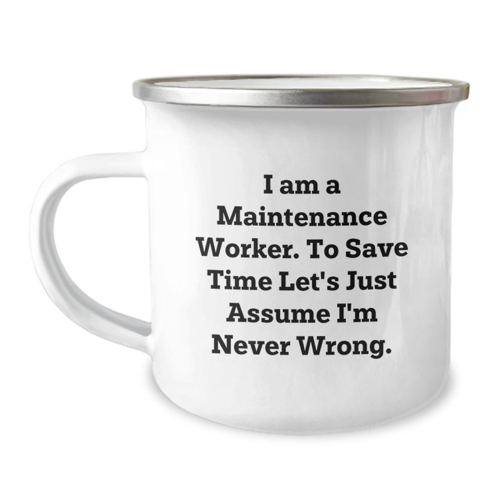 Funny Maintenance Worker Gift, for Him, from Friends, Unique Camping Mug - Image 1