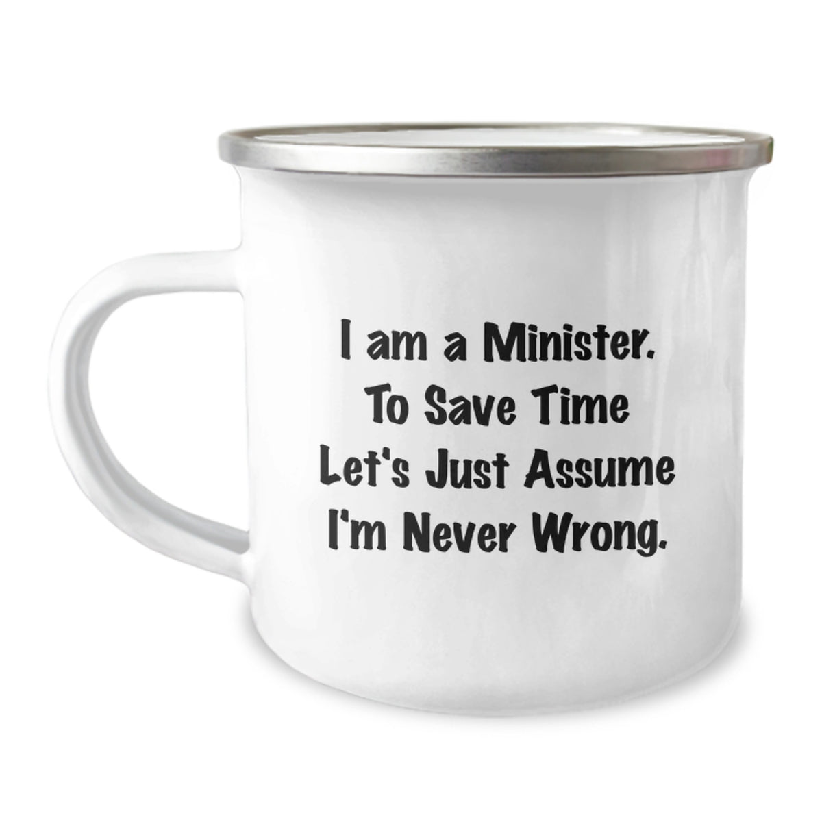 Funny Minister Gifts from Friends, Unique Christmas Unique Gifts for Minister, Stainless Steel Camping Mug - Image 1