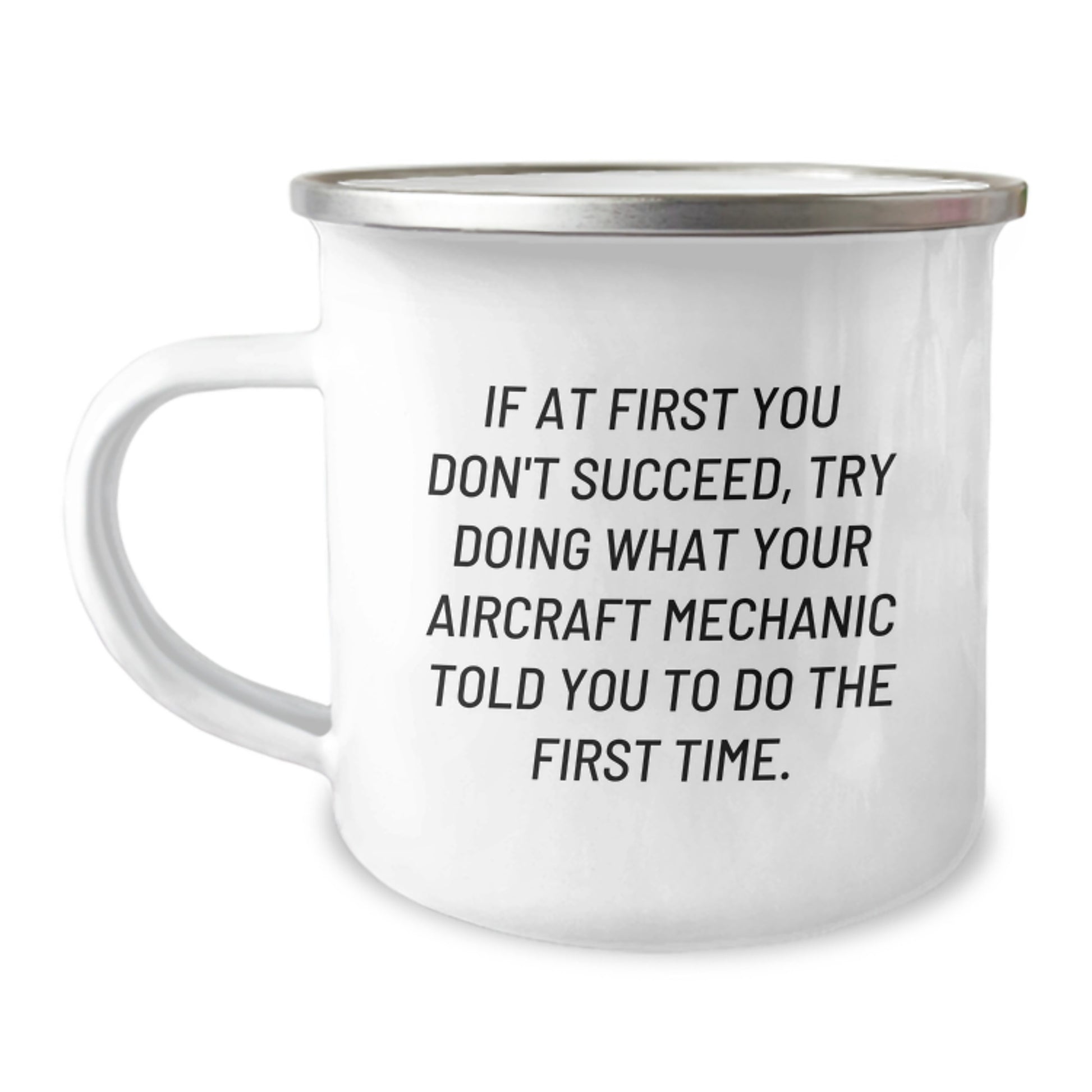 Funny Gifts from Friends to Aircraft Mechanic Men, Inspirational Camping Mug for Christmas, Aircraft Mechanic Quotes Gifts for Him - 12 oz Stainless Steel - Image 1