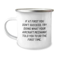 Load image into Gallery viewer, Funny Gifts from Friends to Aircraft Mechanic Men, Inspirational Camping Mug for Christmas, Aircraft Mechanic Quotes Gifts for Him - 12 oz Stainless Steel - Image 1
