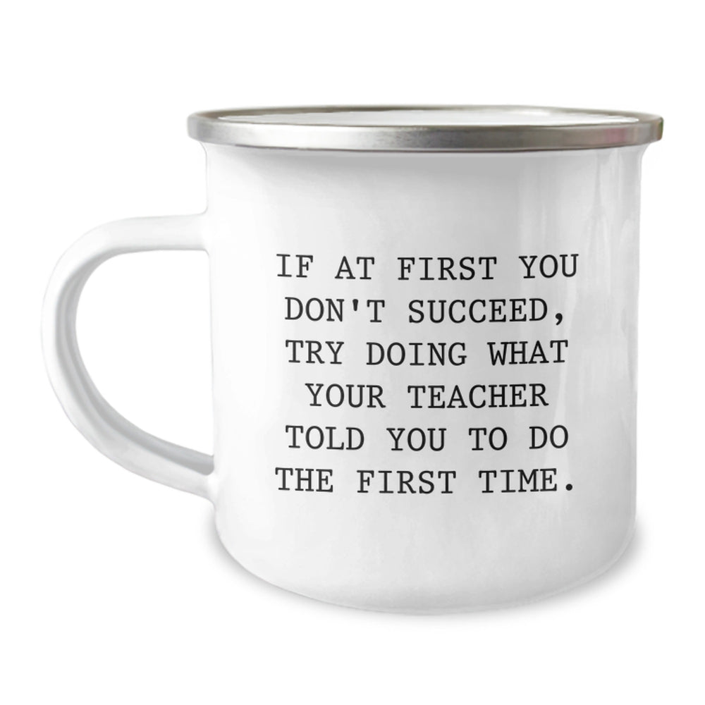 Funny Teacher Gifts from Friends for Christmas, Unique Camping Mugs, Inspirational Quote - Image 1