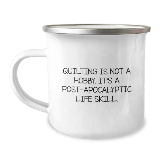 Quilting Enthusiast Gifts for Men, Funny Quilting Camping Mug, Birthday Unique Gifts from Friends - Image 1