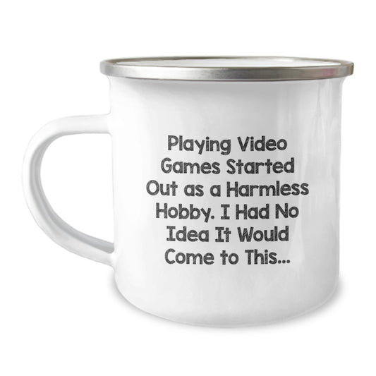 Funny Playing Video Games Mugs for Gamers, Gifts from Friends, Valentine's Unique Humorous Camping Mug with Quote - Image 1