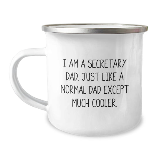 Funny Secretary Dad Gifts, 'I Am A Secretary Dad' Camping Mug for Secretary Men, Unique Christmas Unique Gifts from Family - Image 1