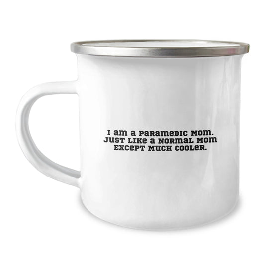 Funny Rescue Worker Gifts - Gifts from Family for Rescue Worker Mom - I Am A Rescue Worker Mom Enamel Camping Mug Valentine's Unique Gifts - Image 1