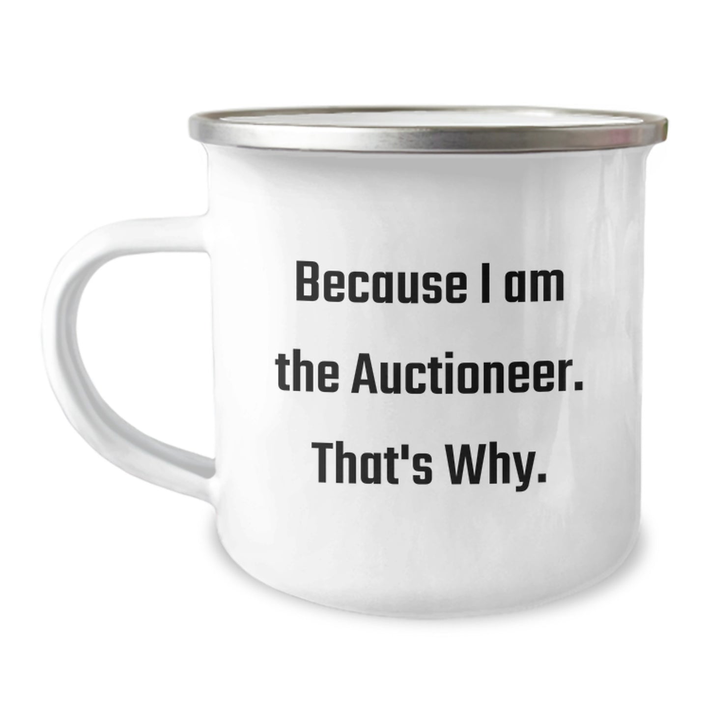 Funny Auctioneer Gifts from Men for Auctioneer Friends on Valentine's Unique Camping Mug - Image 1
