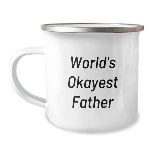Funny Gifts for Father, World's Okayest Dad Camping Mug, Birthday Unique Gifts for Men from Family - Image 1