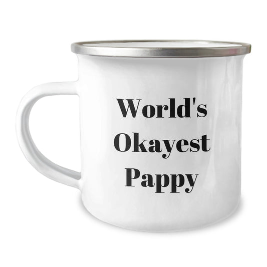 Funny Pappy Gifts for Men, World's Okayest Pappy Camping Mug, Birthday Unique Gifts from Friends - Image 1