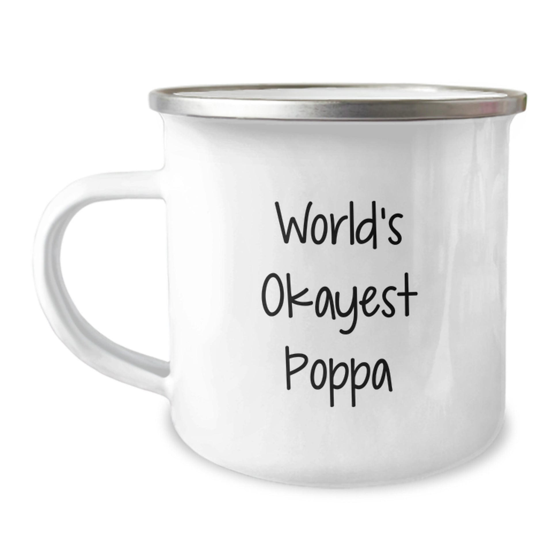 Funny Poppa Gifts from Men to Daughter, Best Camping Mug for World's Okayest Poppa, Mother's Day Unique Gifts - Image 1
