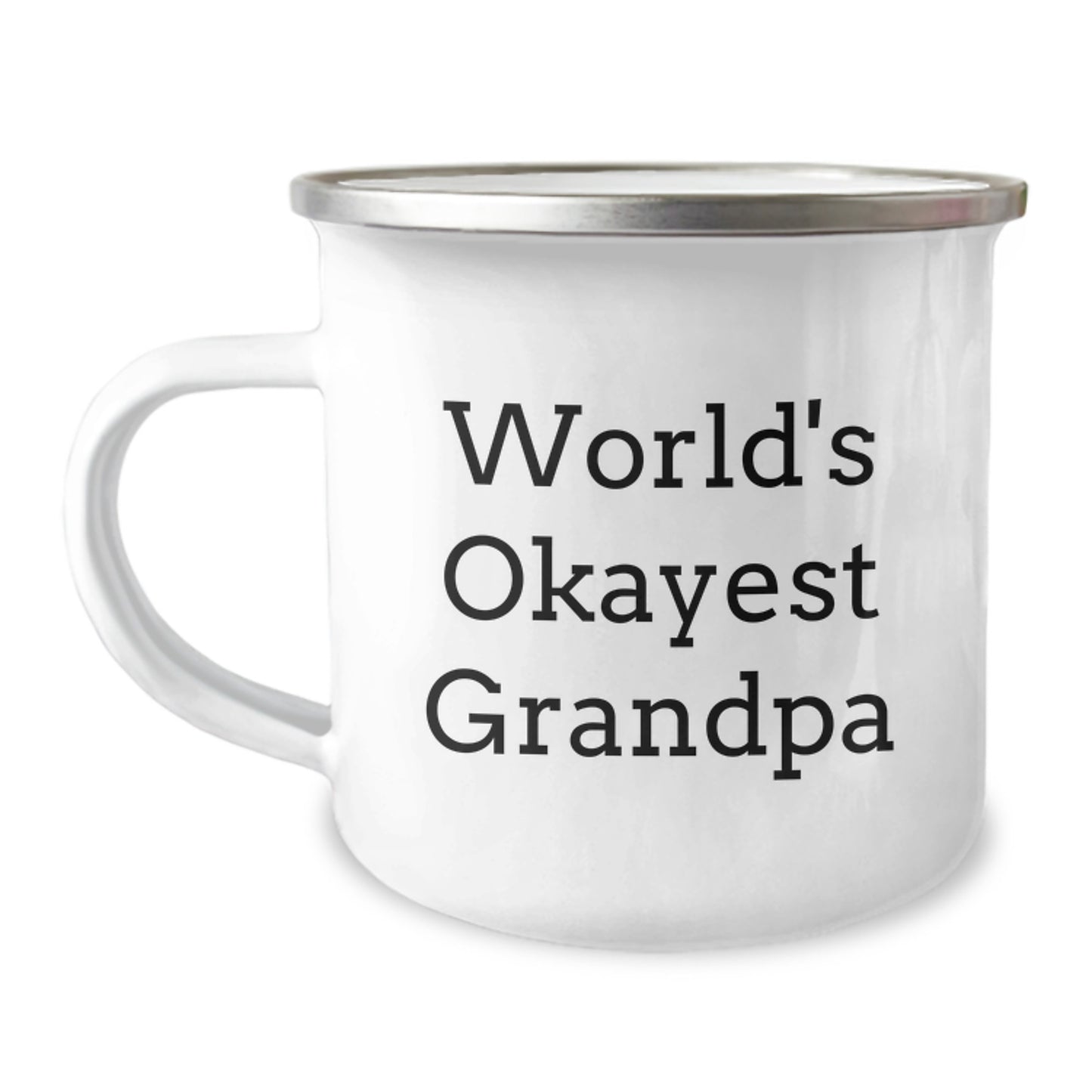 Funny Grandpa Gifts for Him, World's Okayest Grandpa Camping Mug, Birthday Unique Gifts from Family - Image 1
