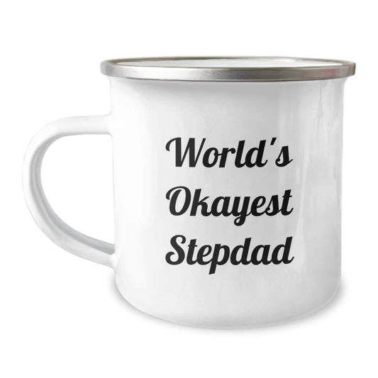 Funny Stepdad Gifts from Men to World's Okayest Stepdad on Birthday Unique Gifts - Image 1