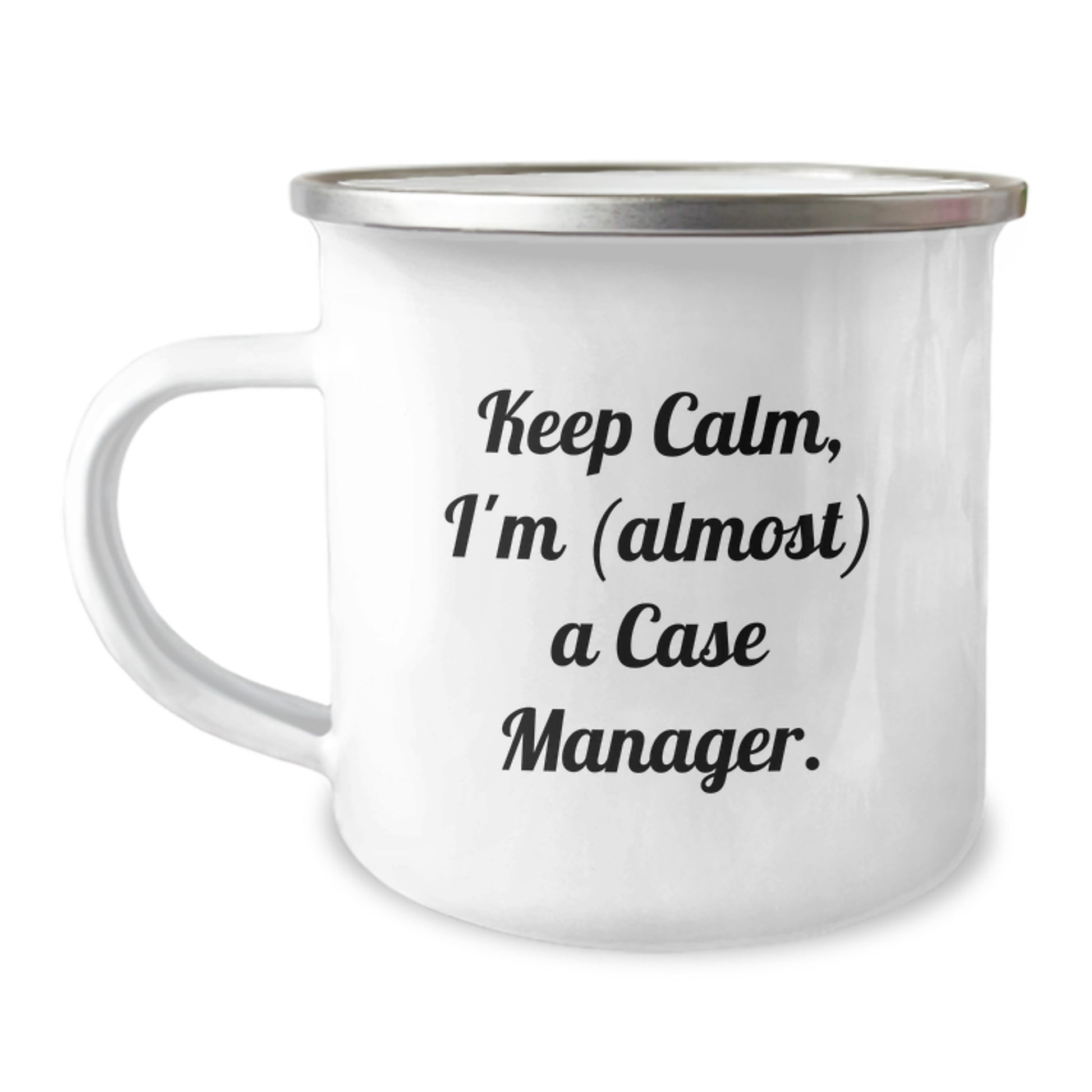 Funny Case Manager Gifts from Friends - Keep Calm I'm (almost) A Case Manager. Birthday Unique Mugs for Case Mangers - Image 1