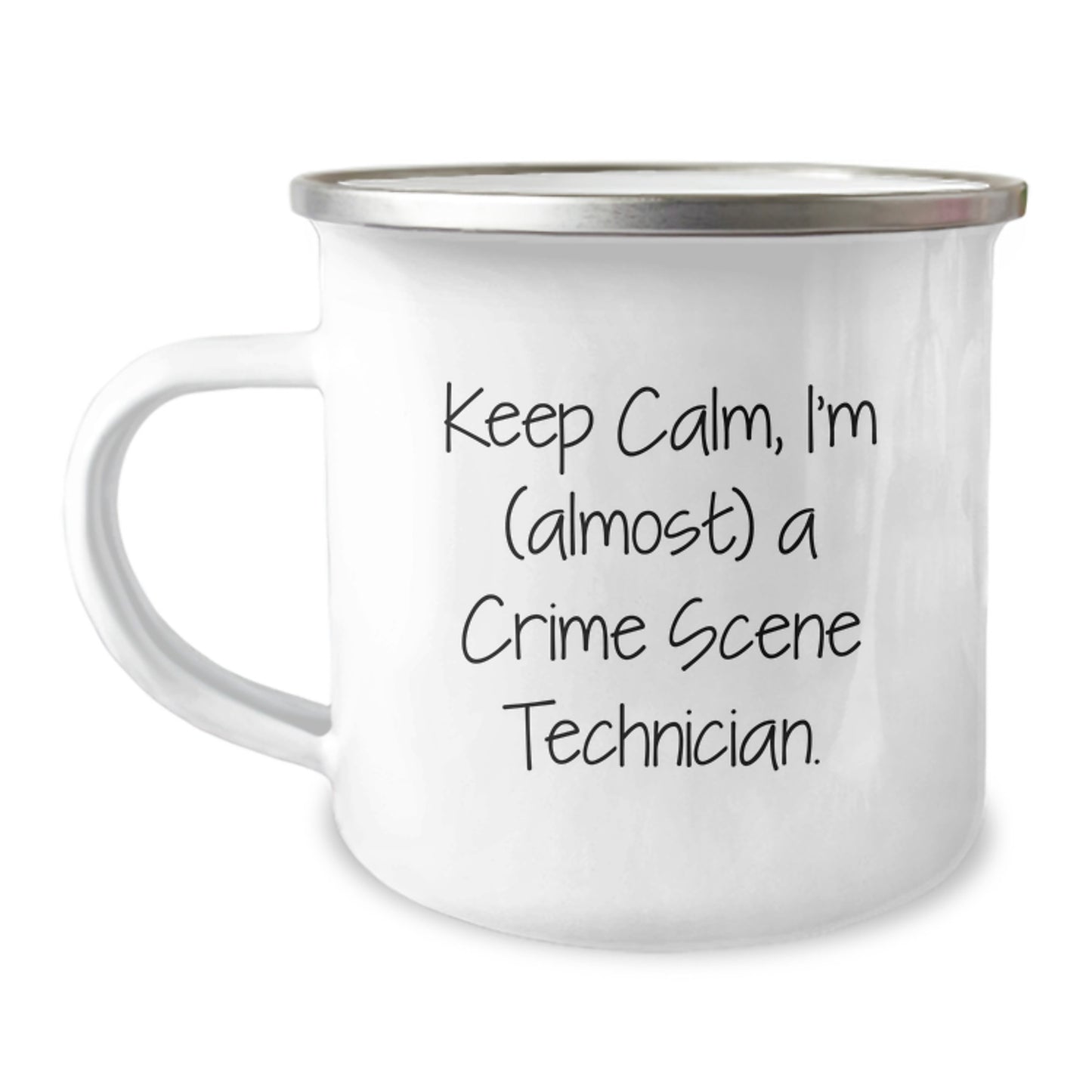 Funny Crime Scene Technician Gifts for Men - Unique Camping Mug for Father's Day from Family, 'Keep Calm I'm (almost) A Crime Scene Technician' Quote - Image 1