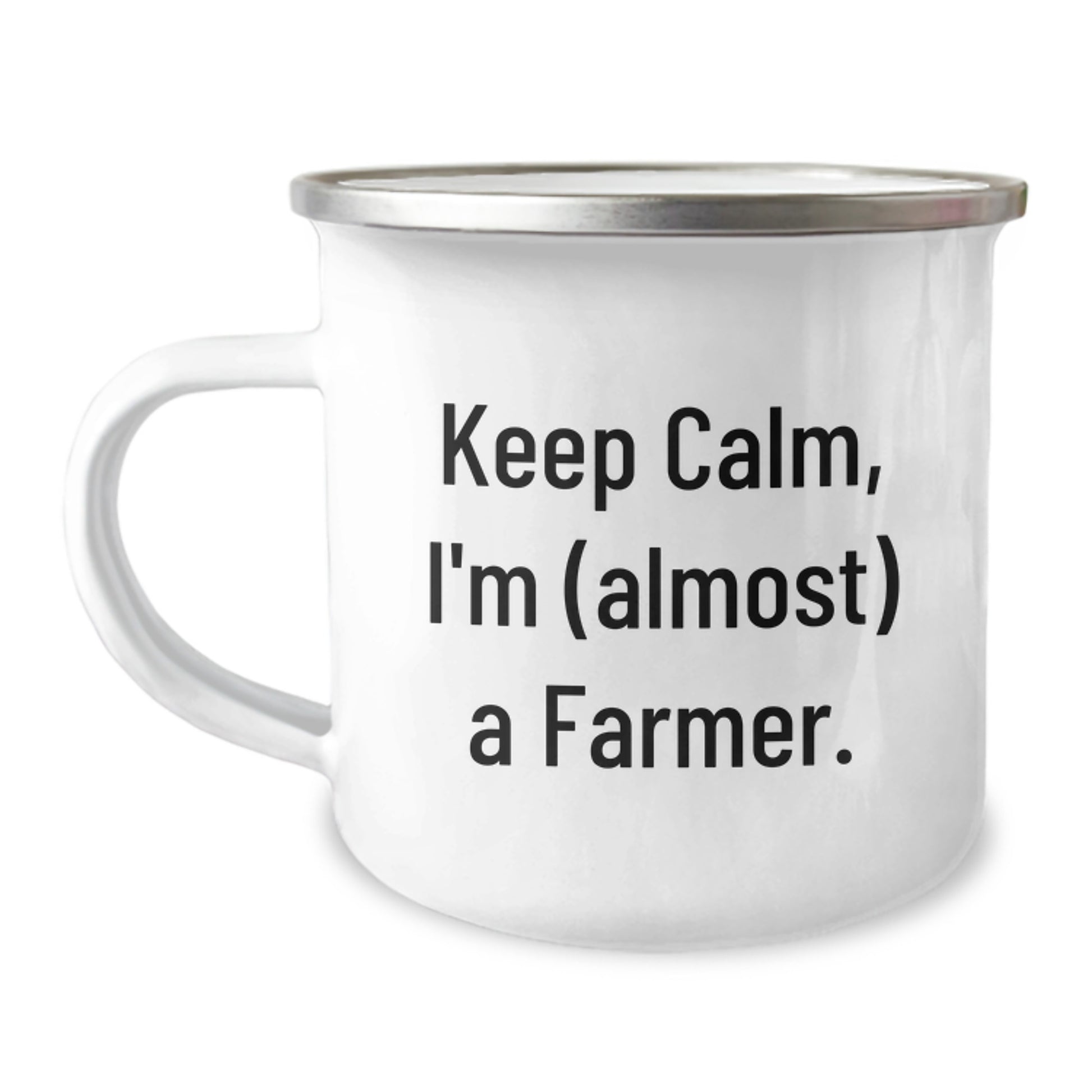 Funny Farmer Gifts for Friends Men from Family - Keep Calm I'm (almost) A Farmer. Camping Mug Birthday Unique Gifts - Image 1