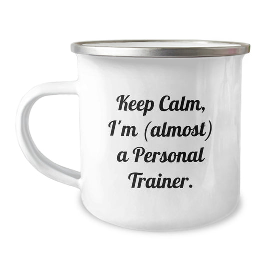 Funny Personal Trainer Gifts for Men - 'Keep Calm, I'm (almost) A Personal Trainer.' Birthday Unique Gifts from Friends - Image 1