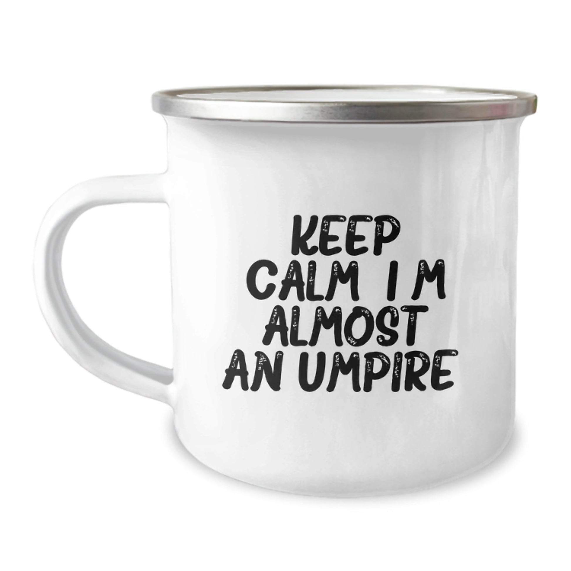 Funny Umpire Gifts from Mom for Umpire Dad - Keep Calm, I'm (almost) An Umpire. Camping Mug - Image 1