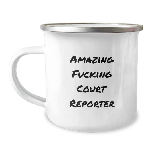 Funny Court Reporter Gifts for Men, Birthday Unique Mugs with Amazing Quote, Camping Mug for Court Reporter Friends - Image 1