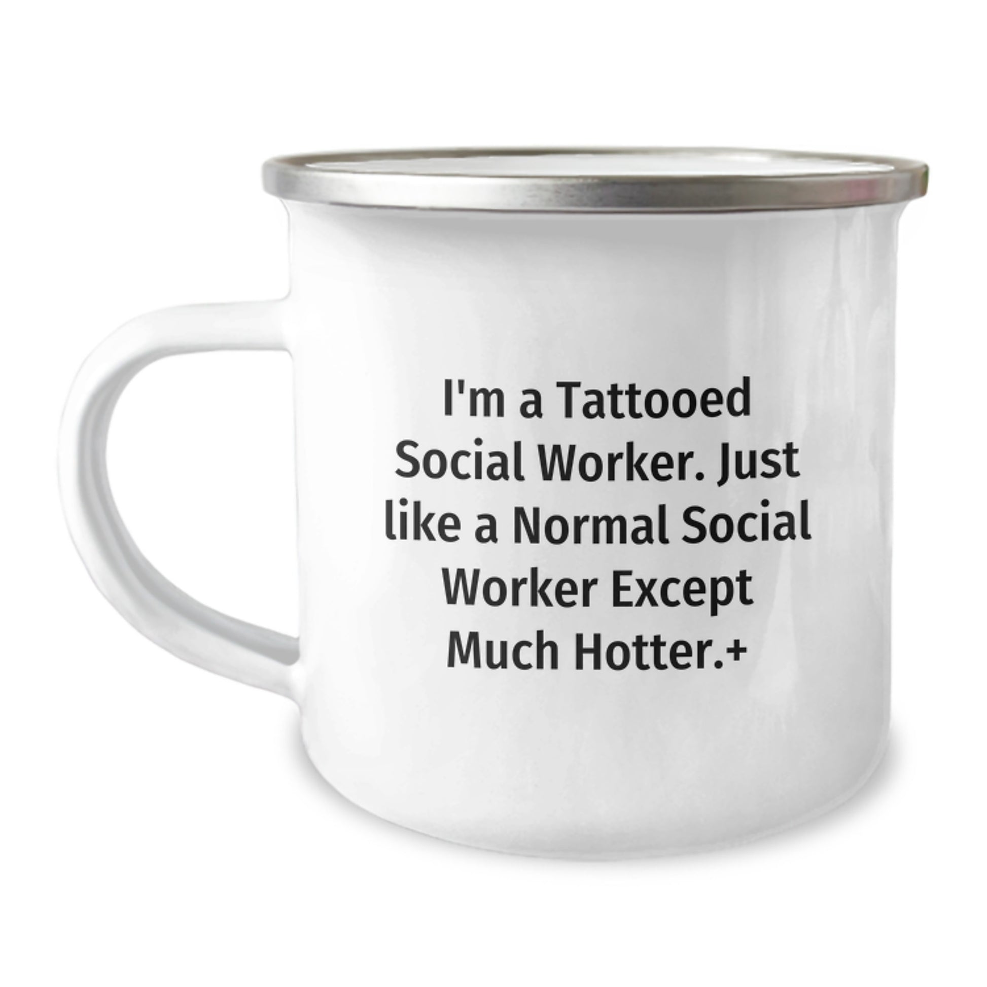 Funny Social Worker Gifts - 'I'm A Tattooed Social Worker' Camping Mug for Dad, Social Worker Friend or Coworker - Unique Father's Day Unique Gifts - Image 1