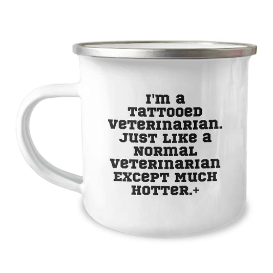 Unique Gifts from Men for Veterinarian Friends and Family, Funny I'm A Tattooed Veterinarian Camping Mug for Birthday Unique Gifts - Image 1