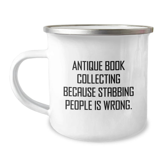 Gifts from the Bookworm, Funny Antique Book Collecting Quote for Mom, Camping Mug for Mother's Day and Dad - Image 1