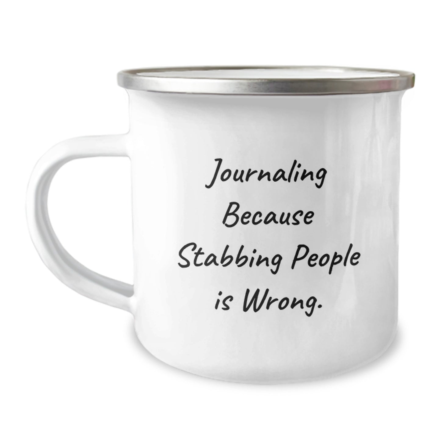 Gifts from Men for Journaling Enthusiasts, Funny Valentine's Unique Gifts for Women, 12 oz Camping Mug - Image 1