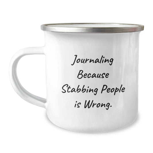 Gifts from Men for Journaling Enthusiasts, Funny Valentine's Unique Gifts for Women, 12 oz Camping Mug - Image 1