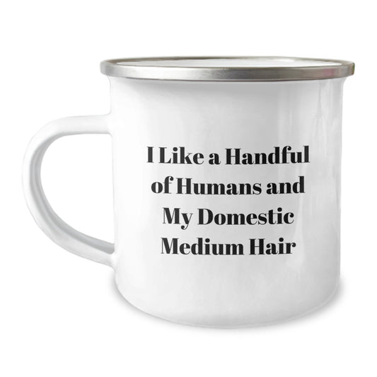 Funny Domestic Medium Hair Cat Camping Mug Gifts for Her from Men on Mother's Day - Image 1