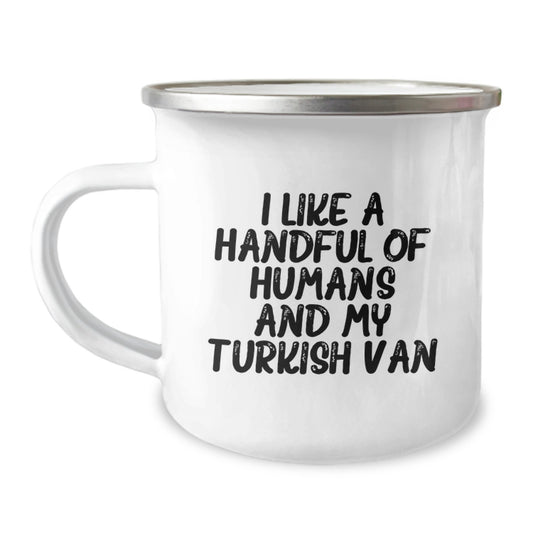 Funny Turkish Van Cat Lover Gifts from Men to Women, Unique Valentine's Unique Gifts for Turkish Van Cat Enthusiasts, Insulated Camping Mug - Image 1