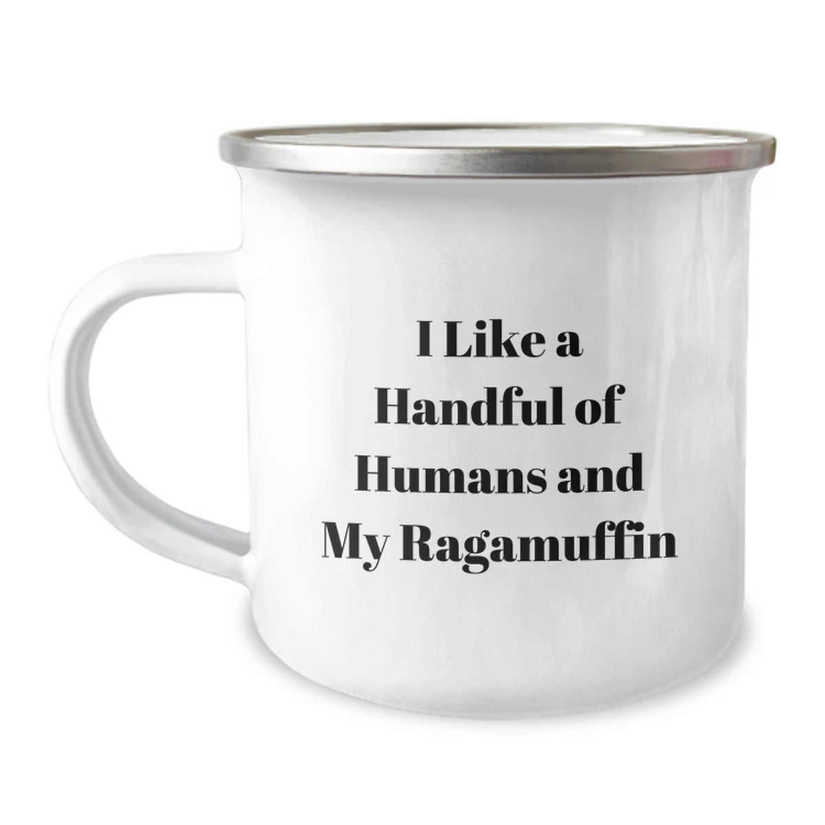 Funny Ragamuffin Cat Camping Mug Gifts from Men to Women, Unique Mother's Day Unique Gifts for Ragamuffin Cat Lovers - I Like A Handful Of Humans And My Ragamuffin - Image 1