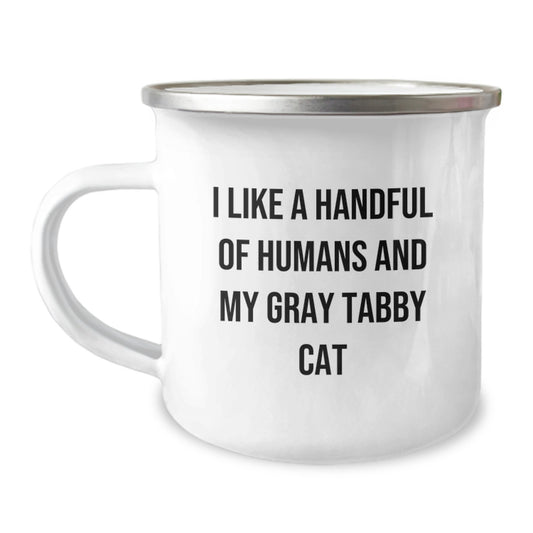 Funny Gray Tabby Cat Gifts for Women - I Like A Handful Of Humans And My Gray Tabby Cat Gifts from Family, Unique Mother's Day Unique Gifts for Cat Lovers - Image 1