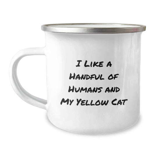 Funny Yellow Cat Camping Mug Gifts from Dad for Men on Father's Day - Image 1