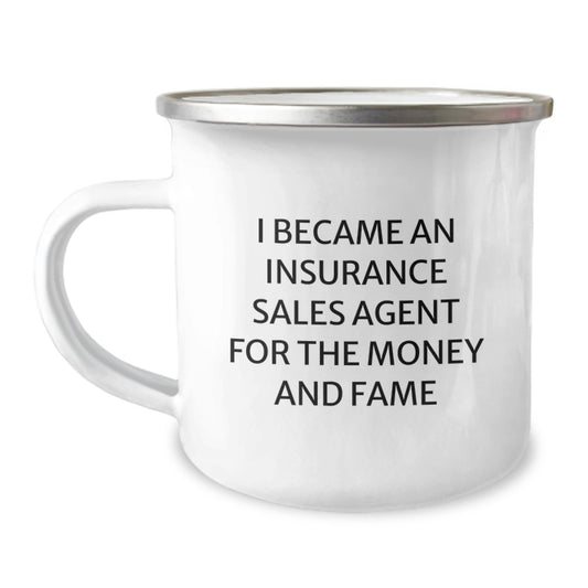Gifts from Family for Insurance Sales Agent - Funny Quote Camping Mug, Father's Day Unique Gifts, For Insurance Sales Agent, Camping Lover - Image 1