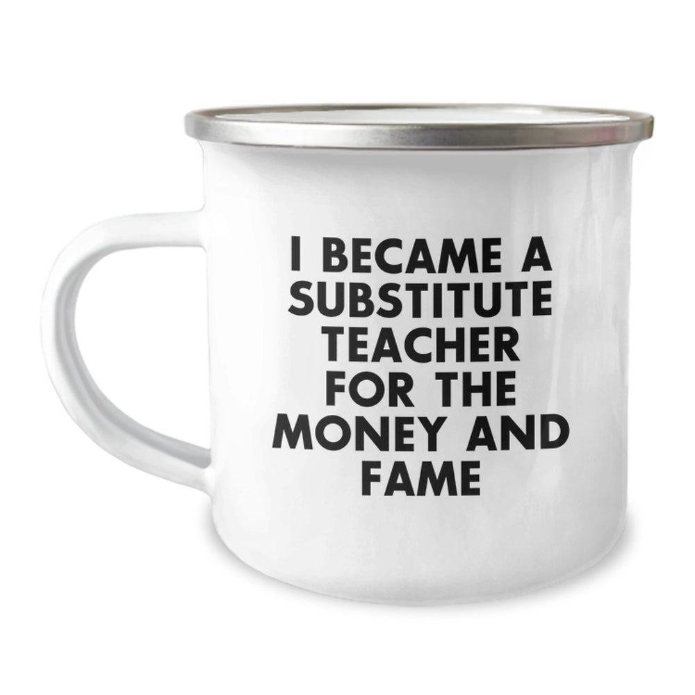 Funny Substitute Teacher Gifts for Men, Unique Christmas Unique Gifts from Friends to Coworkers, Camping Mug for Substitute Teacher - Image 1