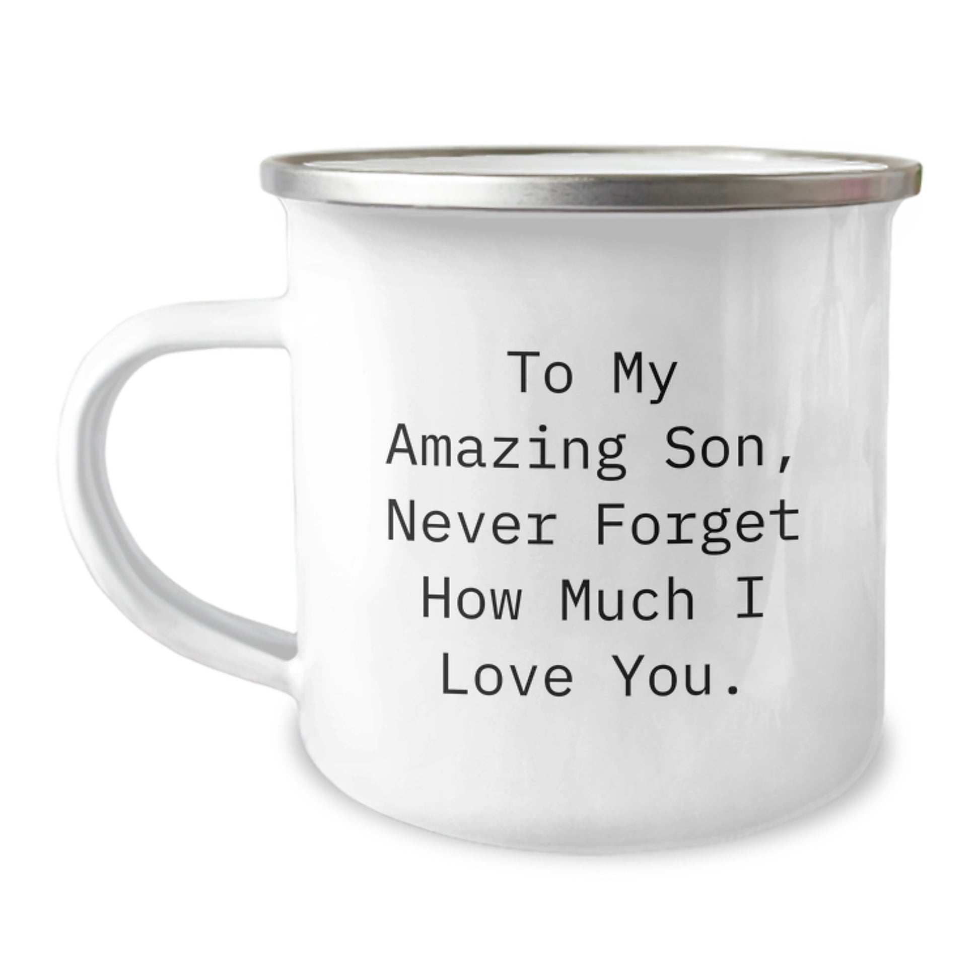 Funny Son Camping Mug Gifts from Dad for Father's Day, To My Amazing Son Never Forget How Much I Love You - Image 1