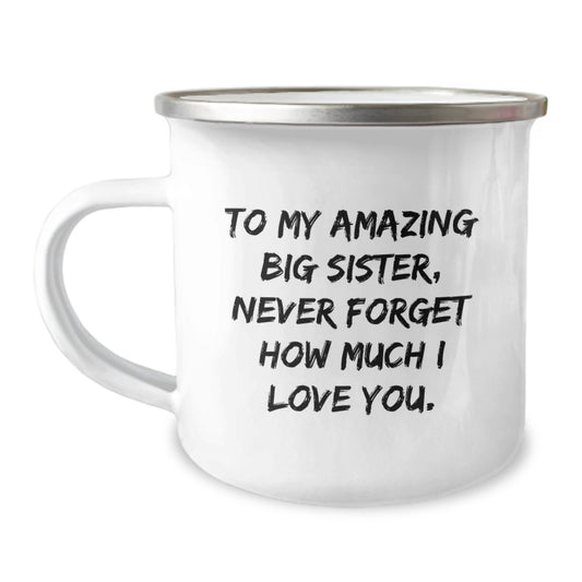 Funny Big Sister Gifts from Men to My Amazing Big Sister, Camping Mug for Big Sister, Mother's Day Unique Gifts - Image 1