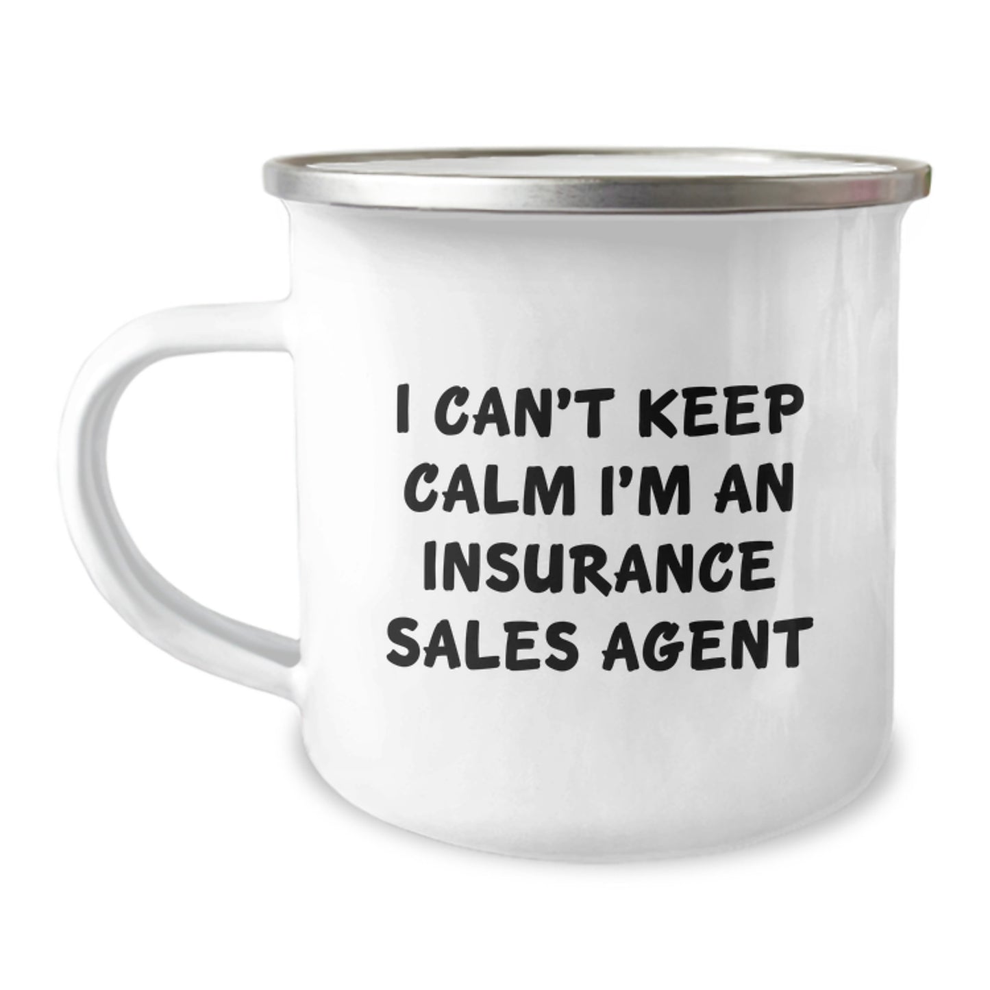 Funny Insurance Sales Agent Gifts for Dad - I'm An Insurance Sales Agent Camping Mug, Perfect Unique Gifts from Family for Father's Day, 12 oz Stainless Steel Enamel Finish - Image 1