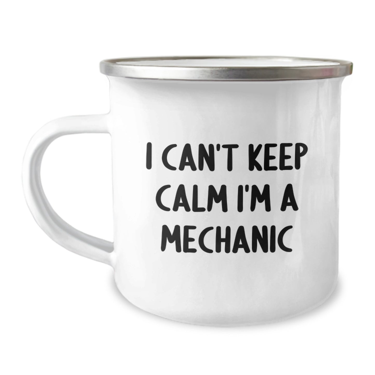 Funny Mechanic Gifts from Friends Birthday Unique Mugs for Men I Can't Keep Calm I'm A Mechanic Enamel Camping Mugs - Image 1
