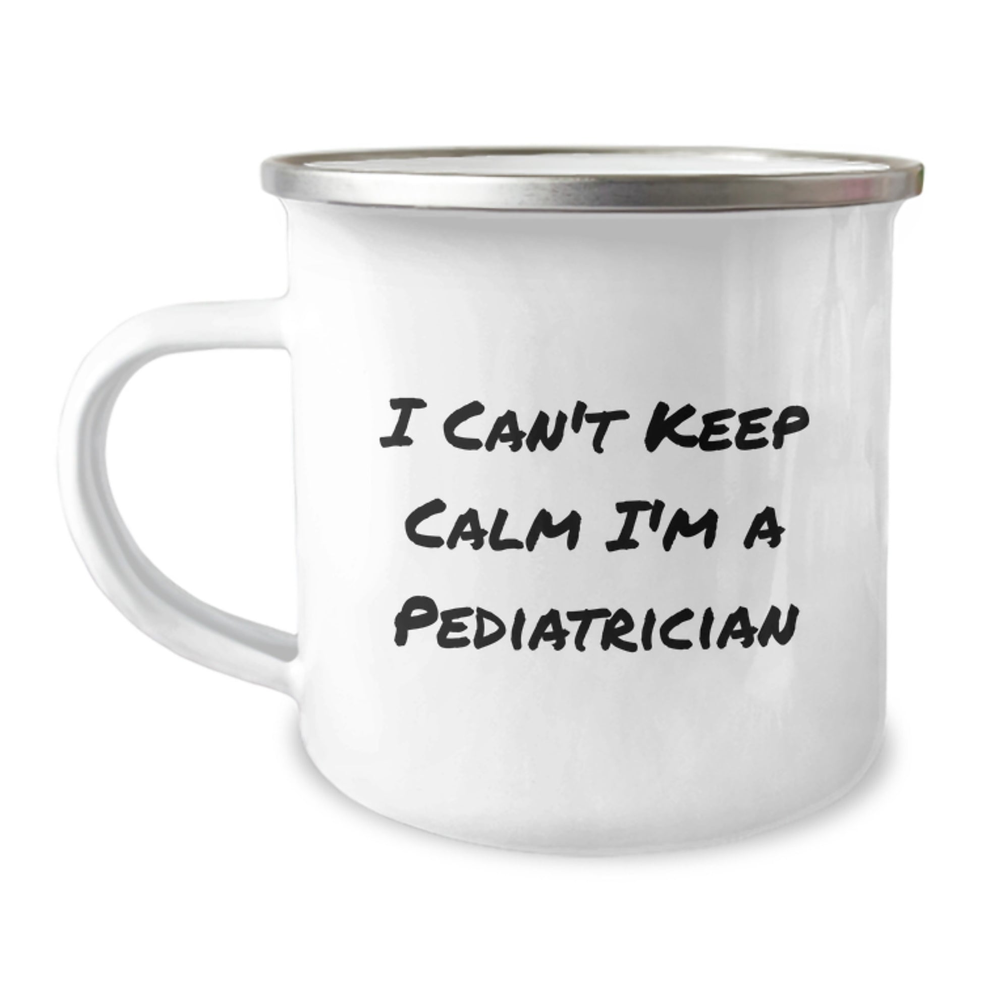 Funny Gifts for Pediatrician Friends from Men - Valentine's Unique Camping Mug with I Can't Keep Calm I'm A Pediatrician - Image 1