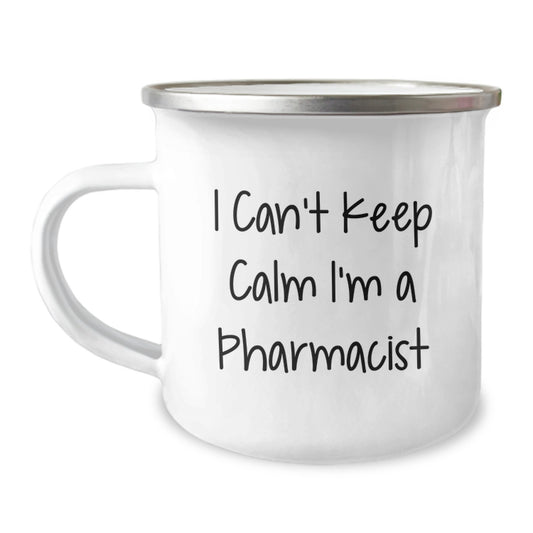 Funny Gifts from Family for Pharmacist Dad, Camping Mug I Can't Keep Calm I'm A Pharmacist for Father's Day Unique - Image 1