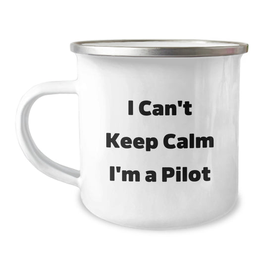 Funny Pilot Gifts from Family, I Can't Keep Calm I'm A Pilot Camping Mug for Dad, Unique Father's Day Unique Gifts for Men - Image 1