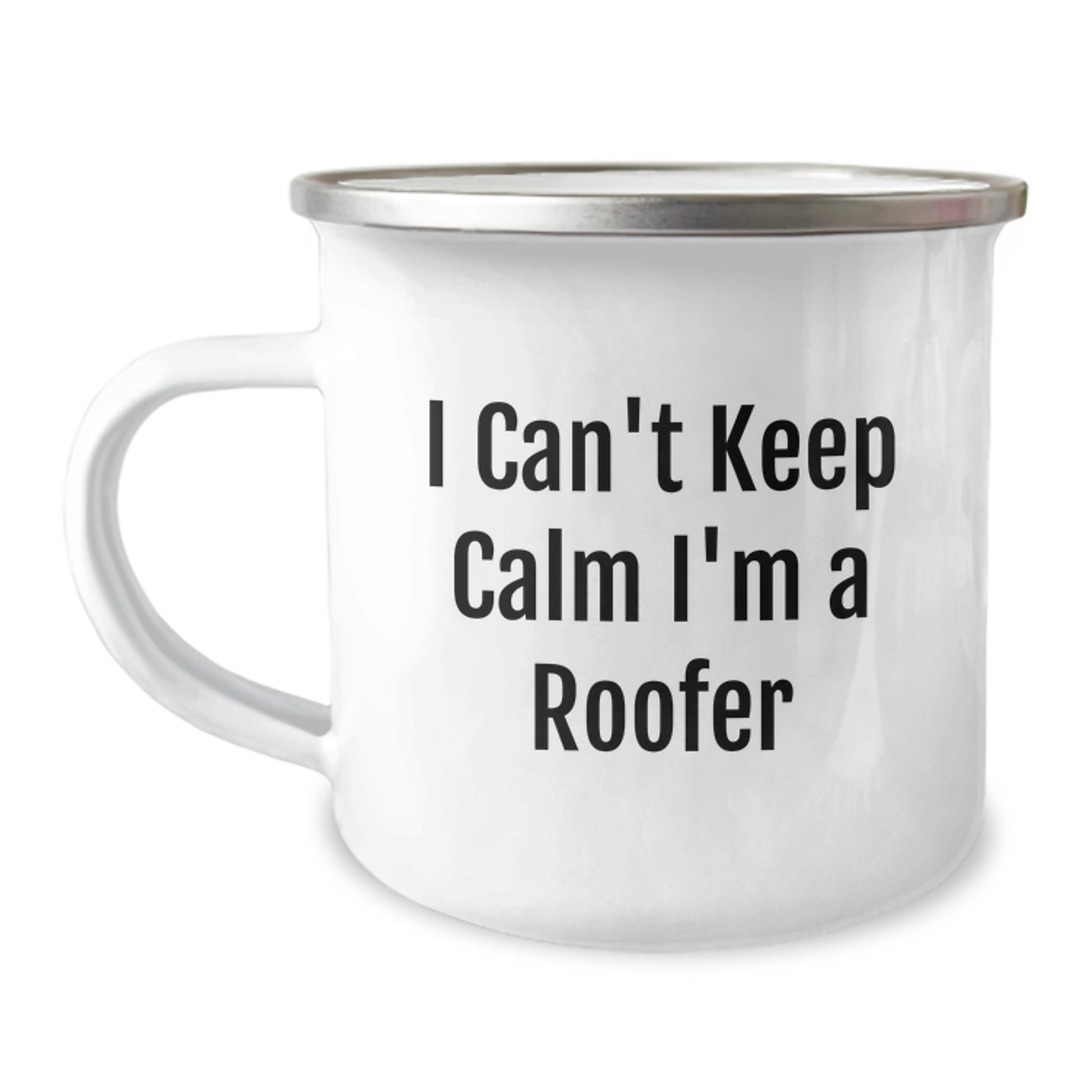Funny Roofer Gifts from Men Valentine's Unique Gifts for Friends, Cute Camping Mug Quote 'I Can't Keep Calm I'm A Roofer' - Stainless Steel - 12 oz - Image 1