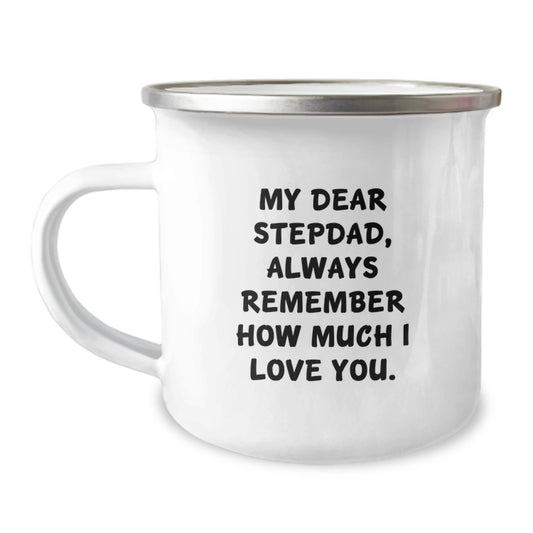 Personalized Stepdad Camping Mug, Funny Quote Gifts from Family for Stepdad on Valentine's - Image 1