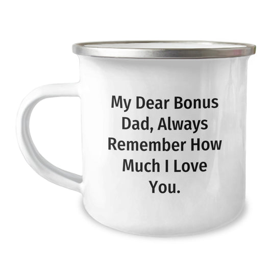 Funny Bonus Dad Camping Mugs - Gifts from Family for Bonus Dad, Father's Day Unique Camping Mug - Image 1