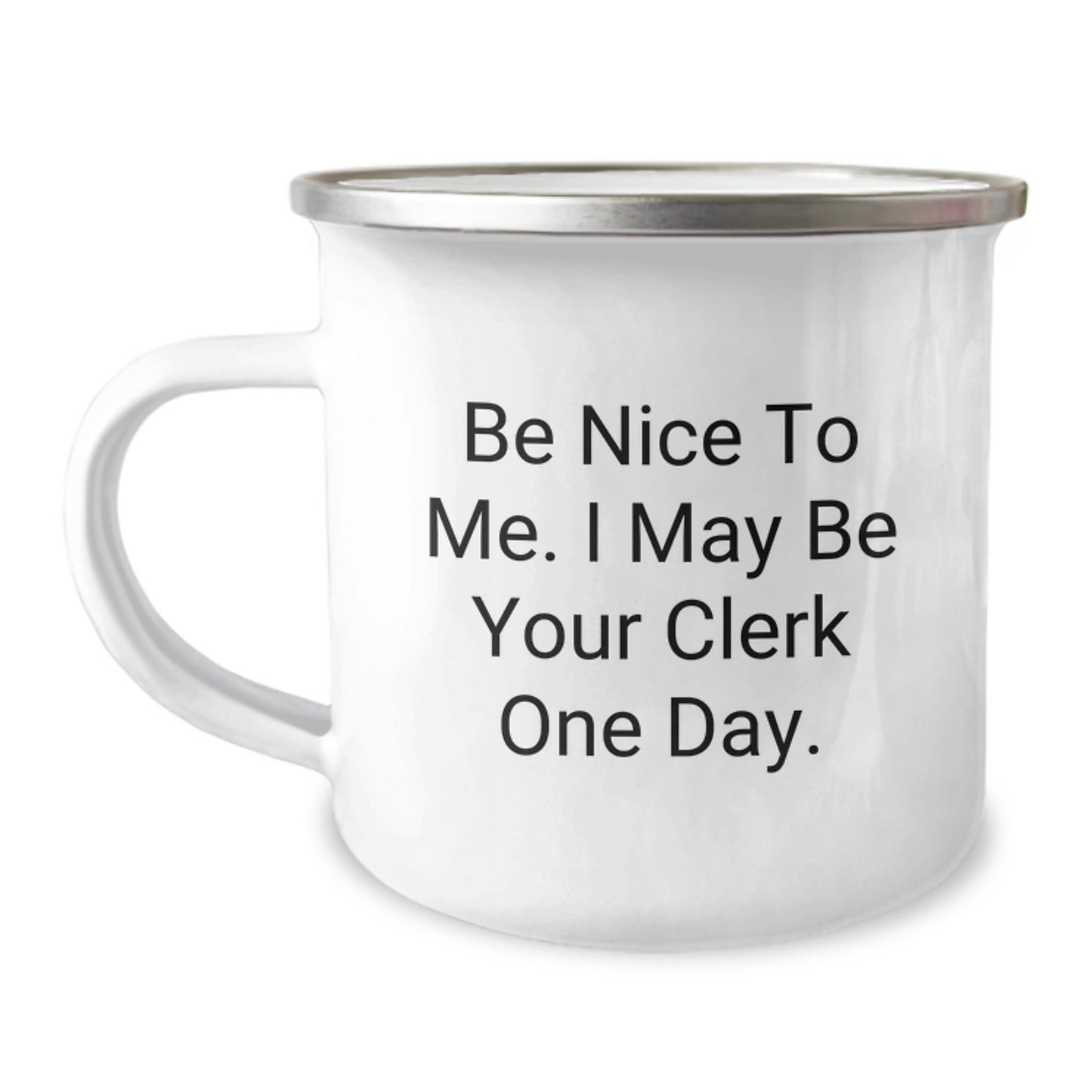 Funny Clerk Gifts from Men to Clerk Friends on Father's Day Unique Camping Mug - Image 1