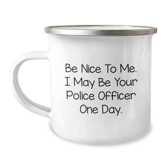 Funny Police Officer Gifts for Men Birthday Unique Presents from Friends Stainless Steel Camping Mug - Image 1
