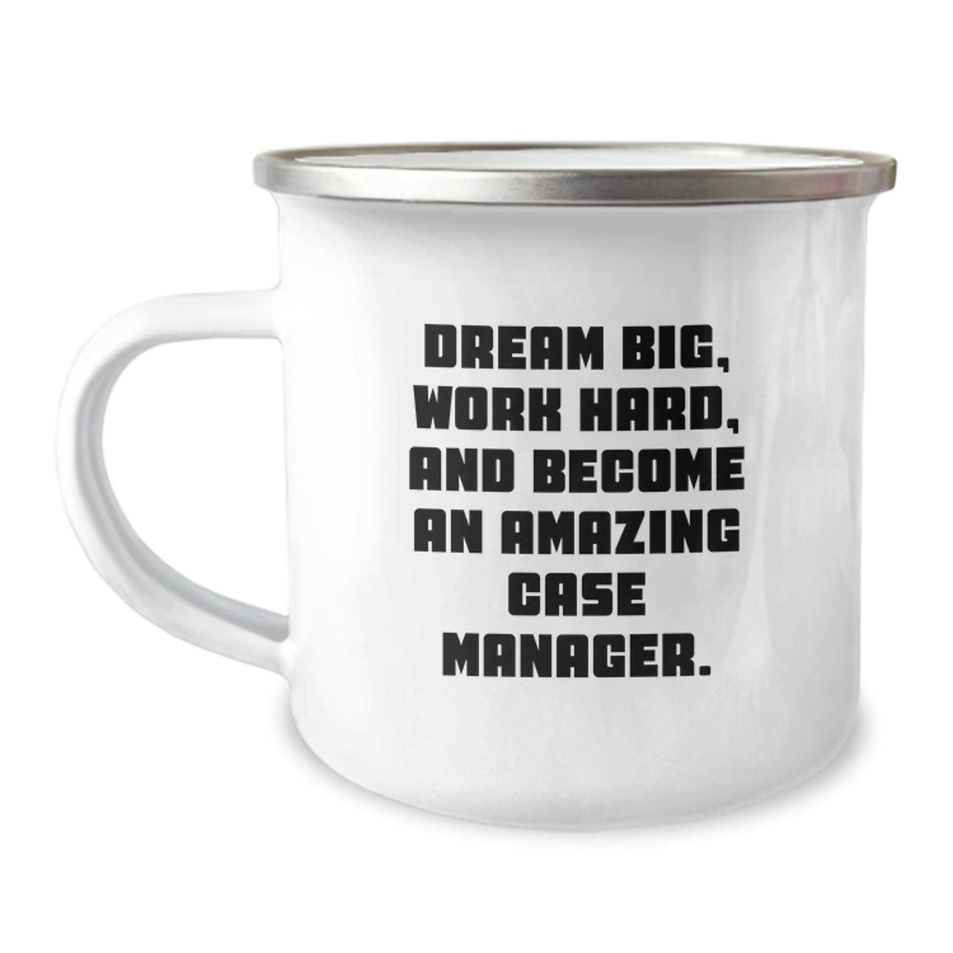 Funny Case Manager Gifts from Friends for Valentine's Unique Case Manager Camping Mug with Dream Big Quote - Image 1